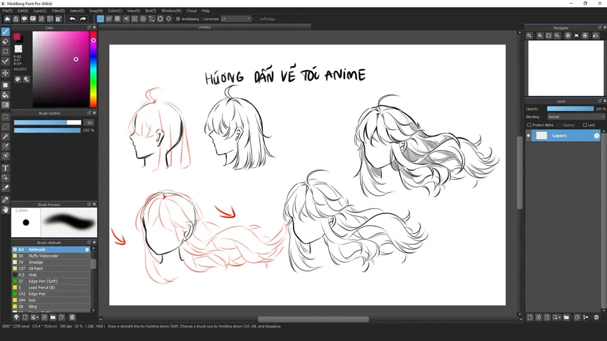 #13 Vẽ tóc hoàn chỉnh trong Anime 