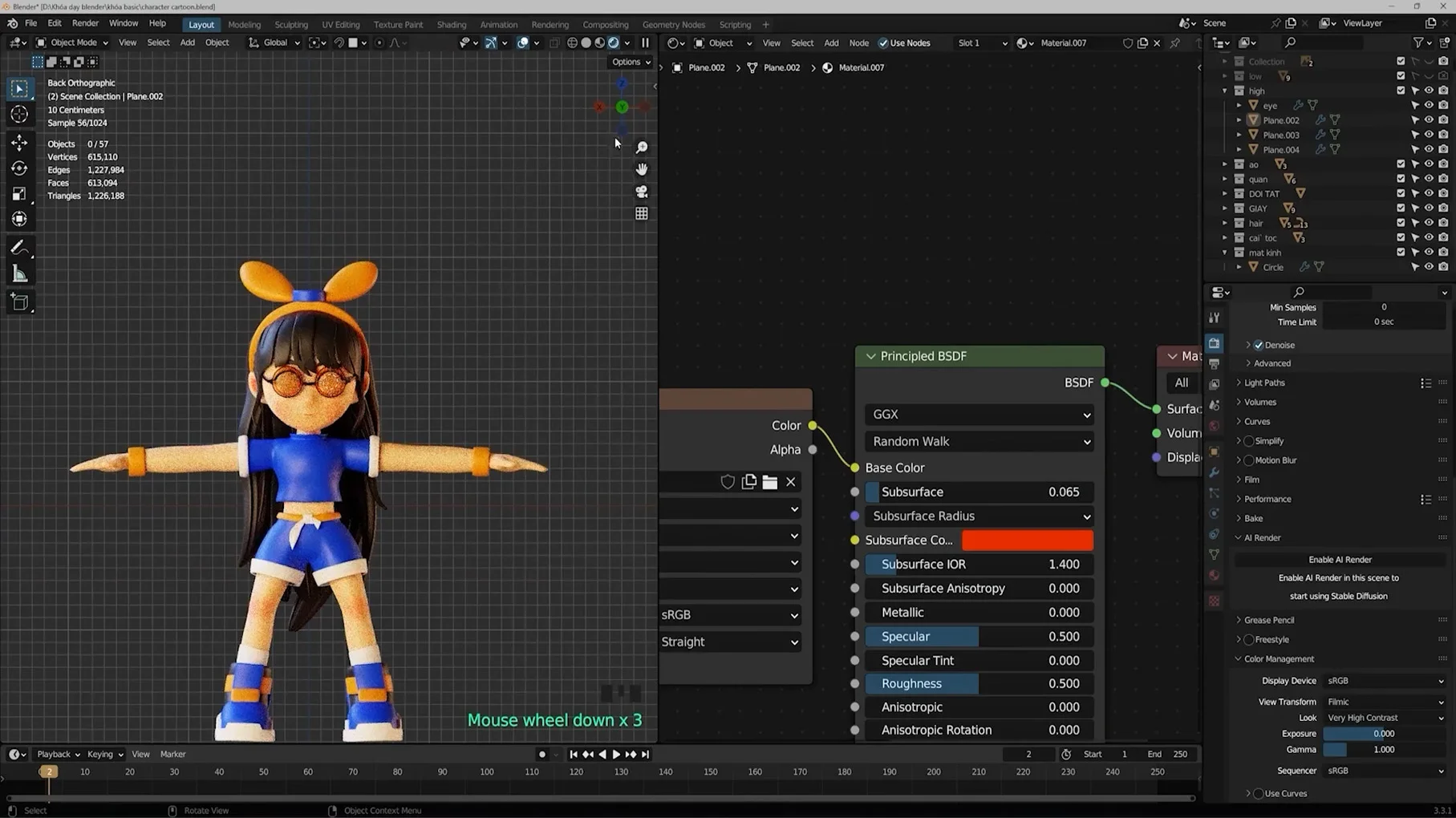 3D BLENDER : CARTOON CHARACTER MODELING